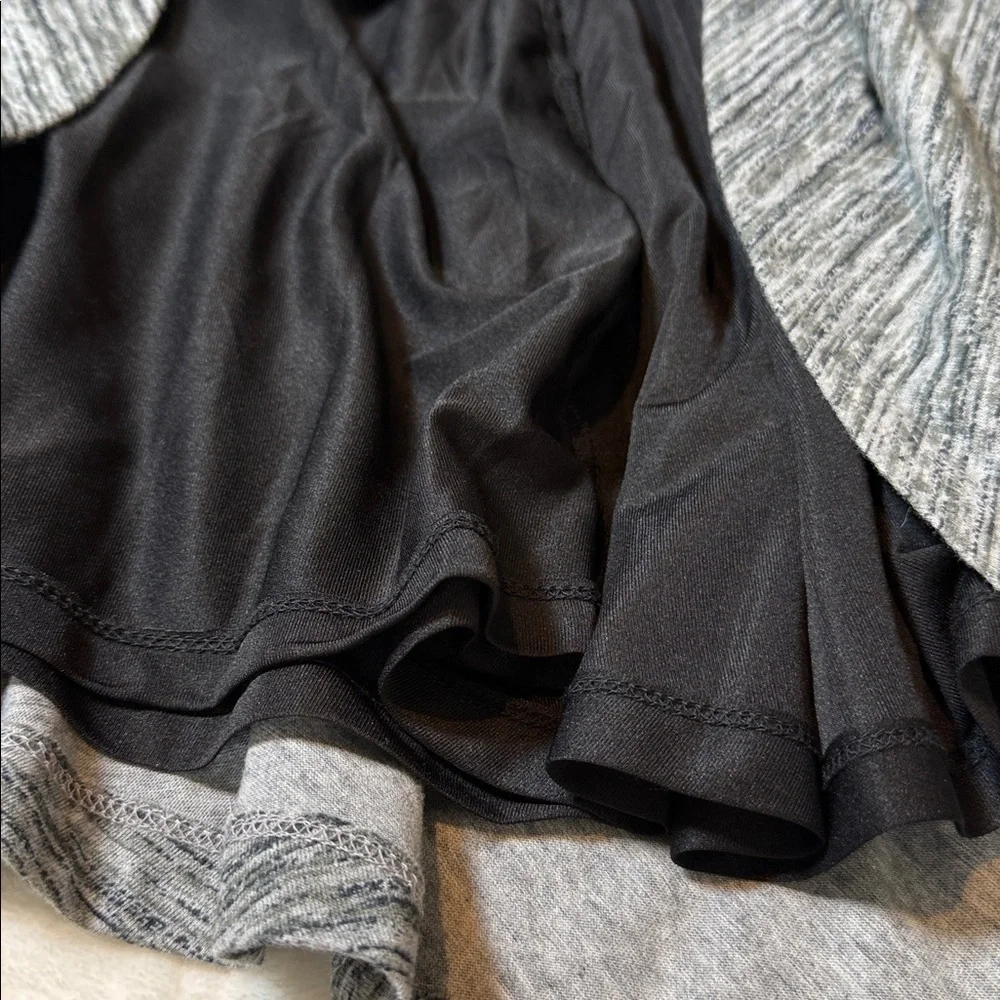 eShakti Gray‎ Fit Flare Midi Dress Medium A Line Notch Neck Work Office Lined